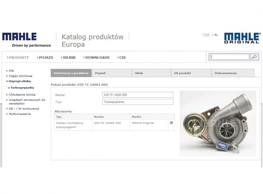 Mahle: Katalog online z nowymi zdjęciami