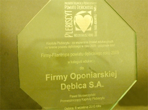 Firma Oponiarska Dębica S.A. Filantropem Roku 