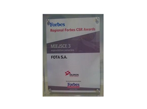 FOTA S.A. laureatem nagrody Regional Forbes CSR Awards