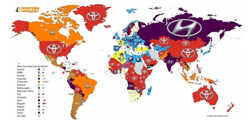 Toyota, BMW, Hyundai - najczęściej wyszukiwane auta na świecie