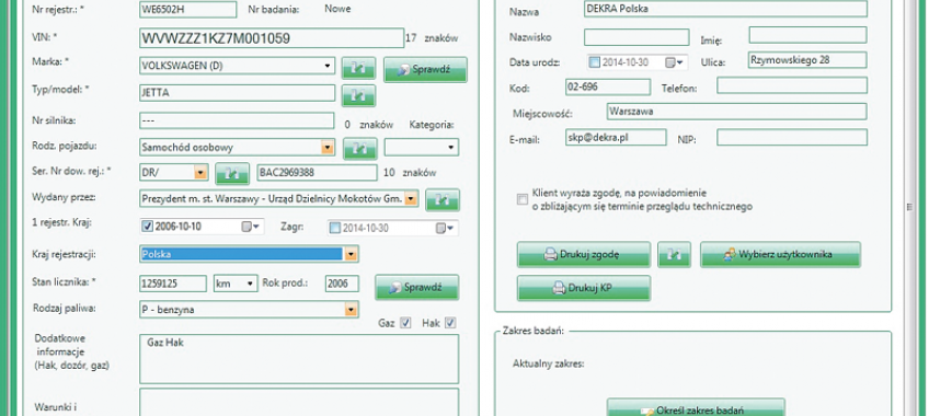 DEKRA.SKP – wszechstronny system komputerowy dla Stacji Kontroli Pojazdów