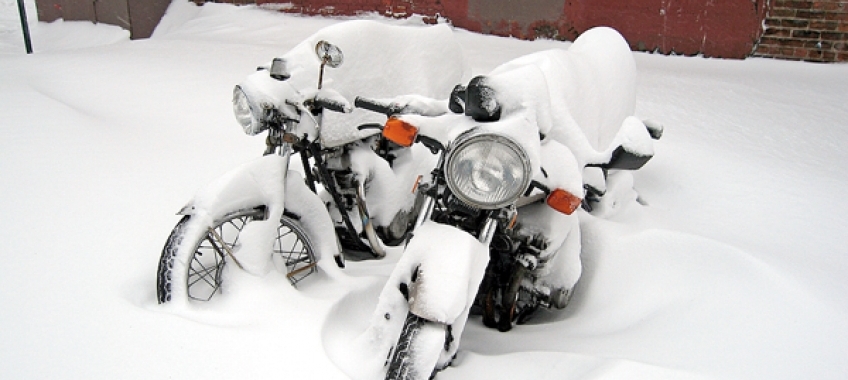 Motocyklem zimą