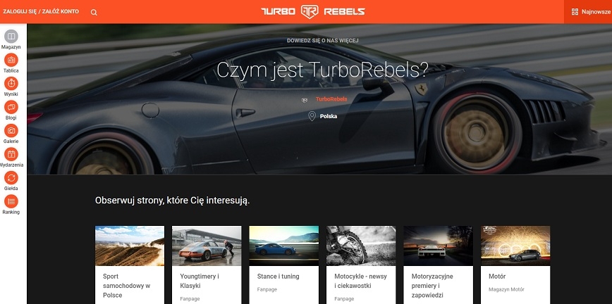 TurboRebels: serwis społecznościowy dla fanów motoryzacji