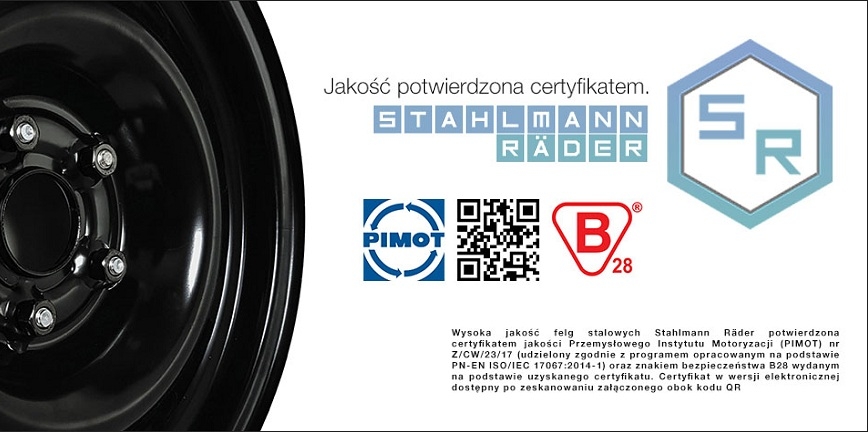 Certyfikat jakości PIMOT dla felg stalowych Stahlmann Räder