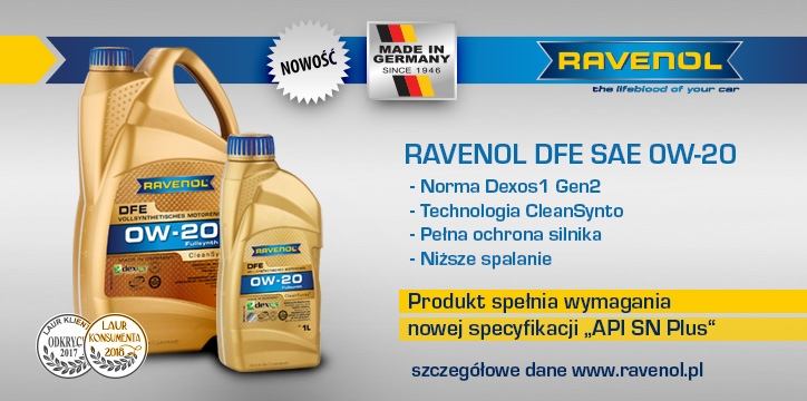 Nowość w ofercie olejów silnikowych RAVENOL - DFE SAE 0W-20