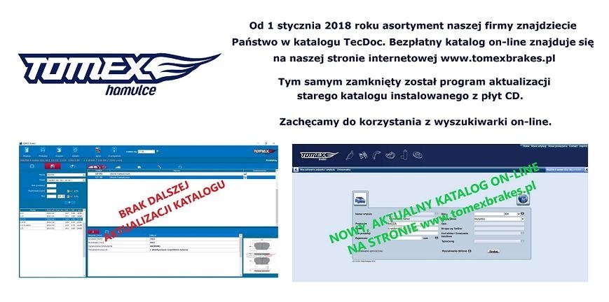 TOMEX Hamulce: nowy katalog na stronie internetowej