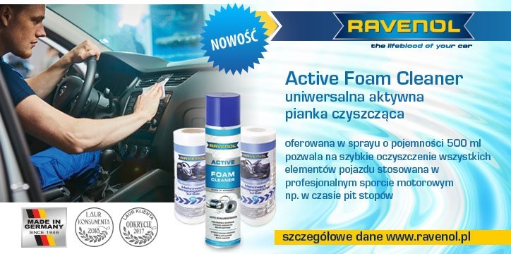 Nowość: RAVENOL Active Foam Cleaner + chusteczki