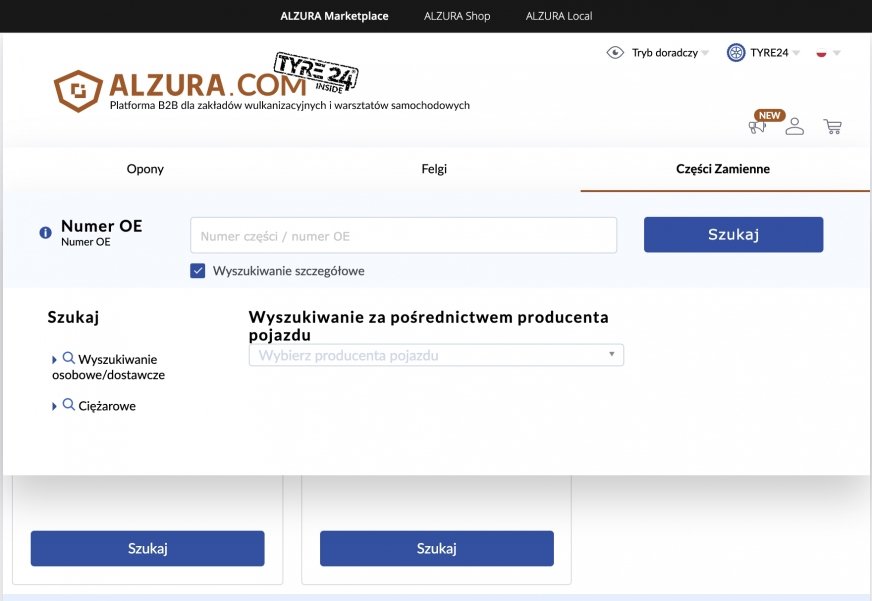 16 milionów części samochodowych dostępnych na ALZURA Tyre24