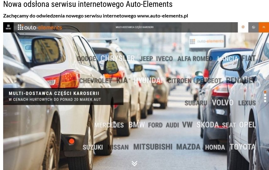 Nowa odsłona serwisu internetowego Auto-Elements