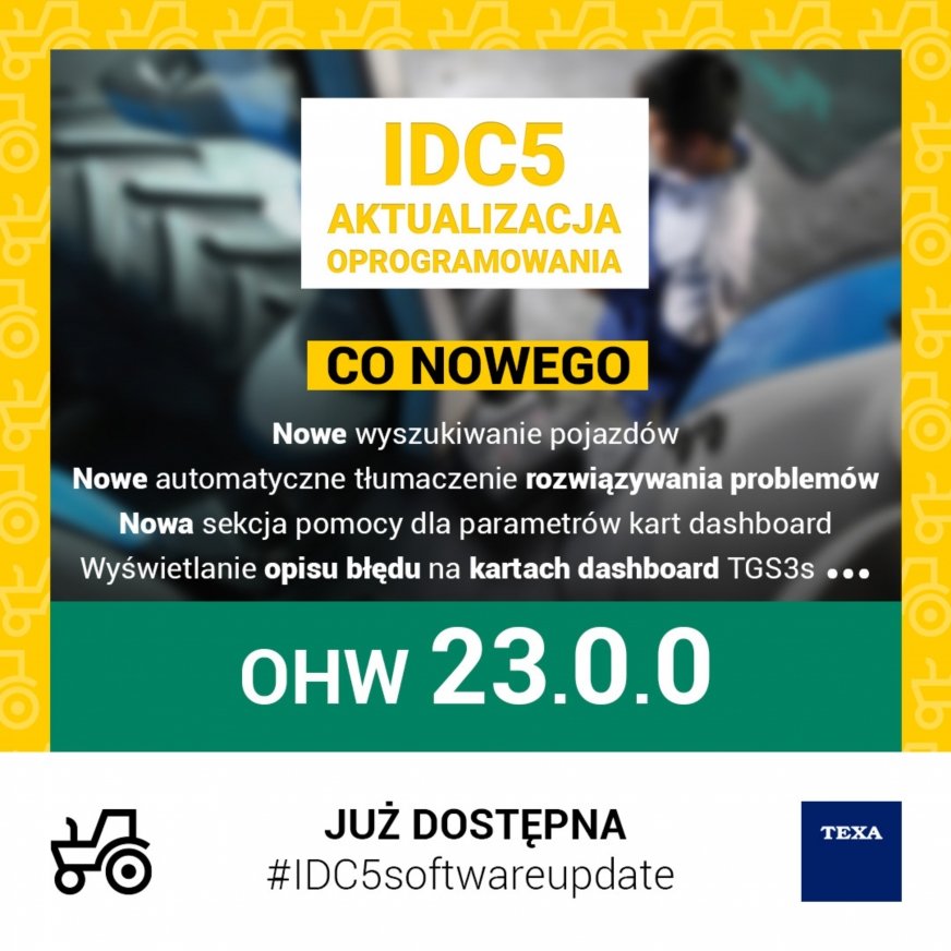 Nowa wersja oprogramowania TEXA IDC5 OHW 23