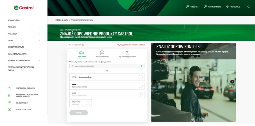 Castrol udoskonalił internetową wyszukiwarkę