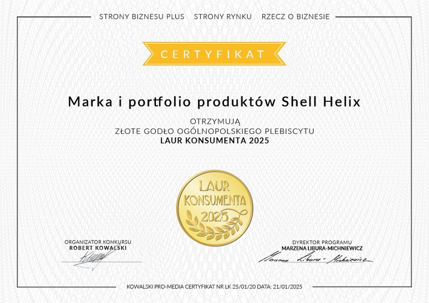 Shell Helix po raz kolejny wyróżniony