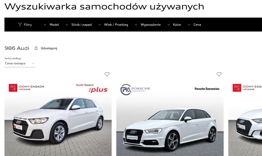 Przewaga używanych dzięki technice