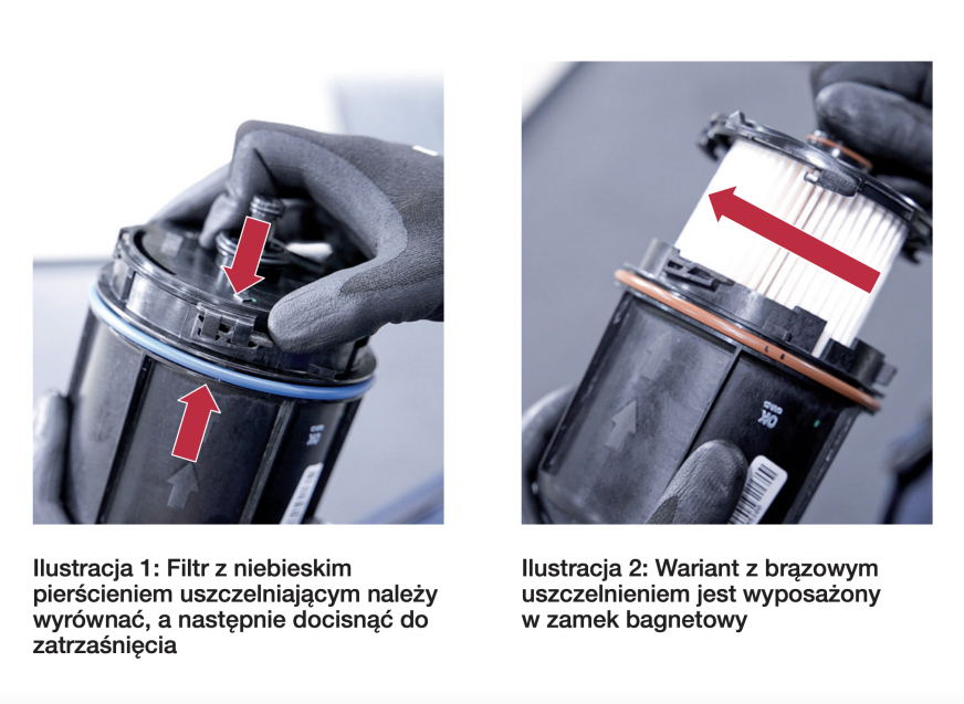 Prawidłowy montaż filtra paliwa KX 387D: wkręcić czy docisnąć?
